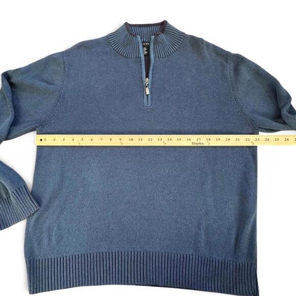 Structure classic blue cotton quarter zip sweater #preppy #minimalist - Picture 3 of 6